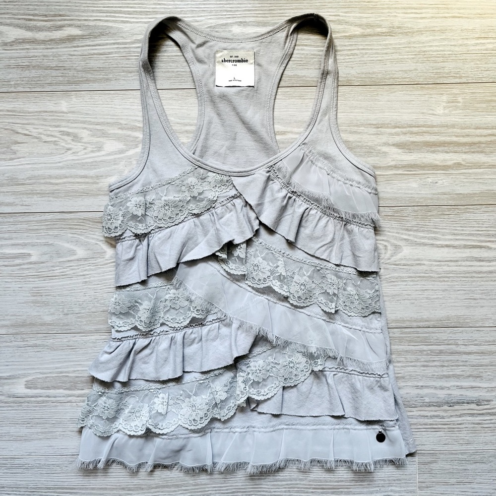 Abercrombie ruffle lace tank top